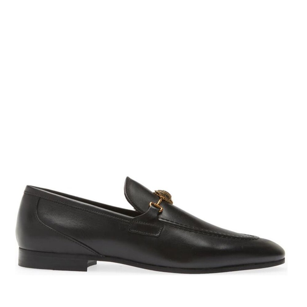 Bashwood Handmade Buckle Style Black Leather  Loafers